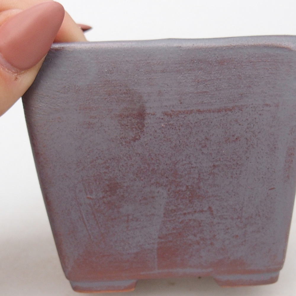 Cuenco bonsái de cerámica 7,5 x 7,5 x 7 cm, color metálico