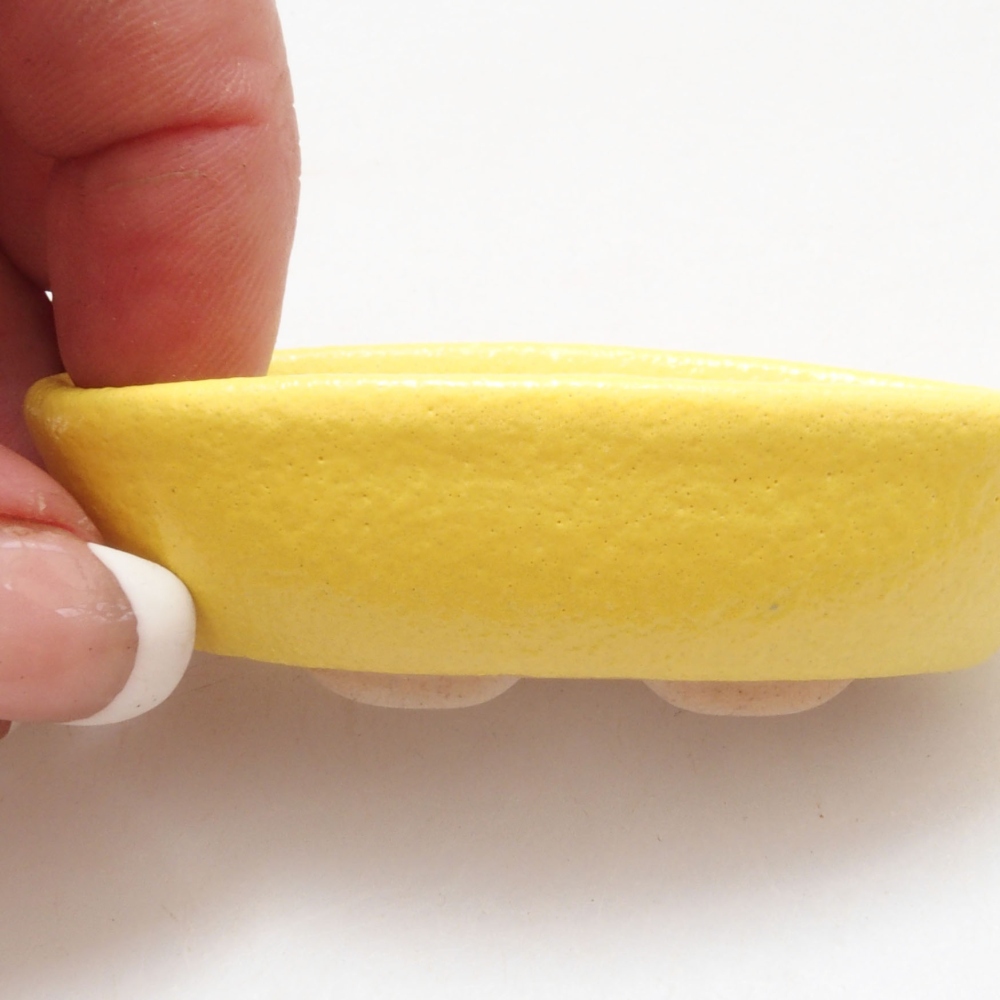 Cuenco bonsái de cerámica 6,5 x 3,5 x 2 cm, amarillo