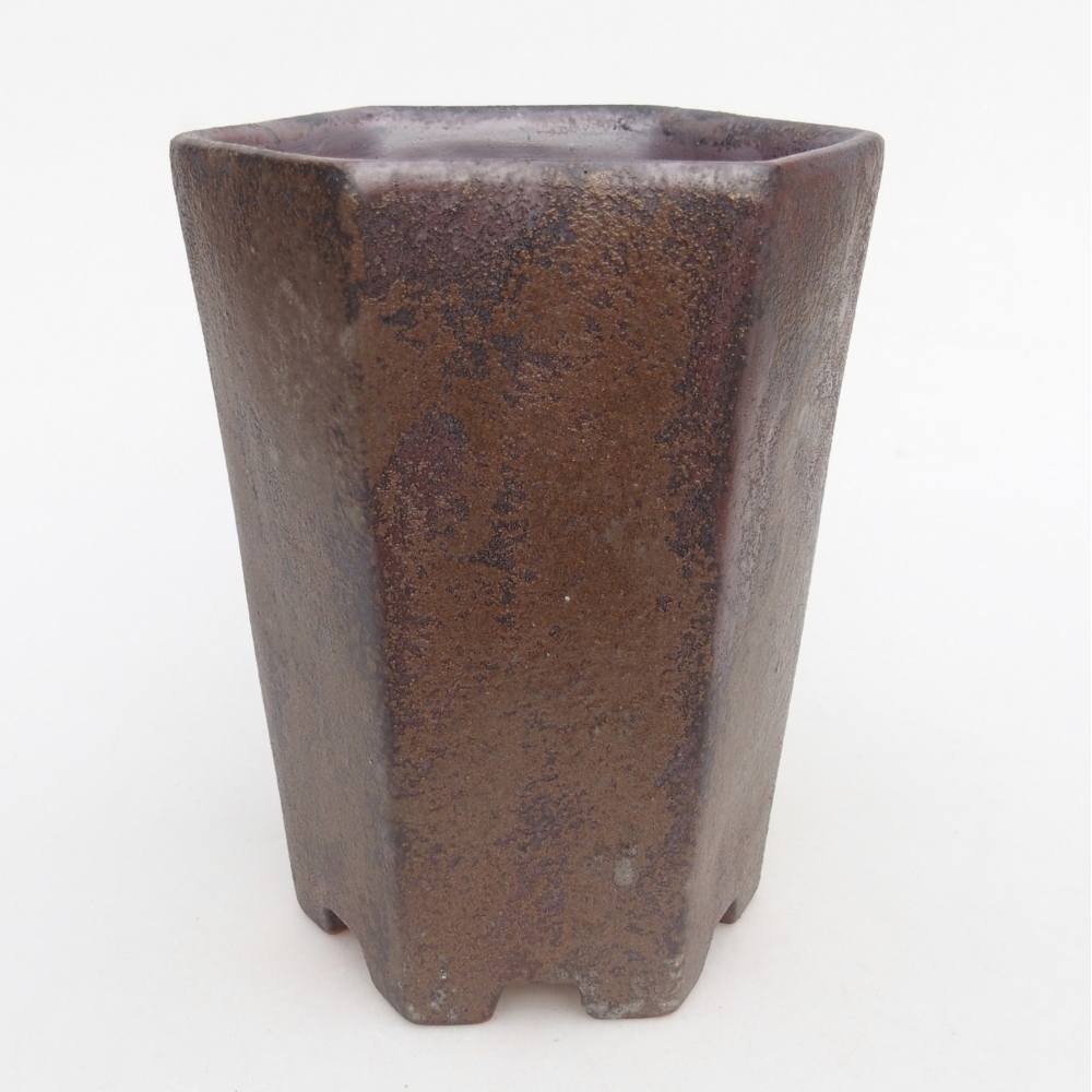 Cuenco bonsái de cerámica 12,5 x 11,5 x 16,5 cm, marrón