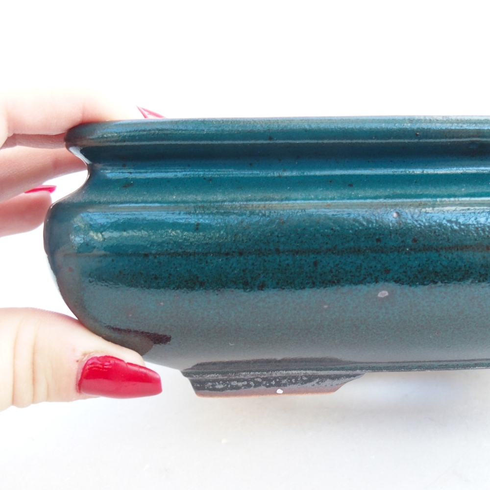 Cuenco bonsái de cerámica 15,5 x 15,5 x 6 cm, verde