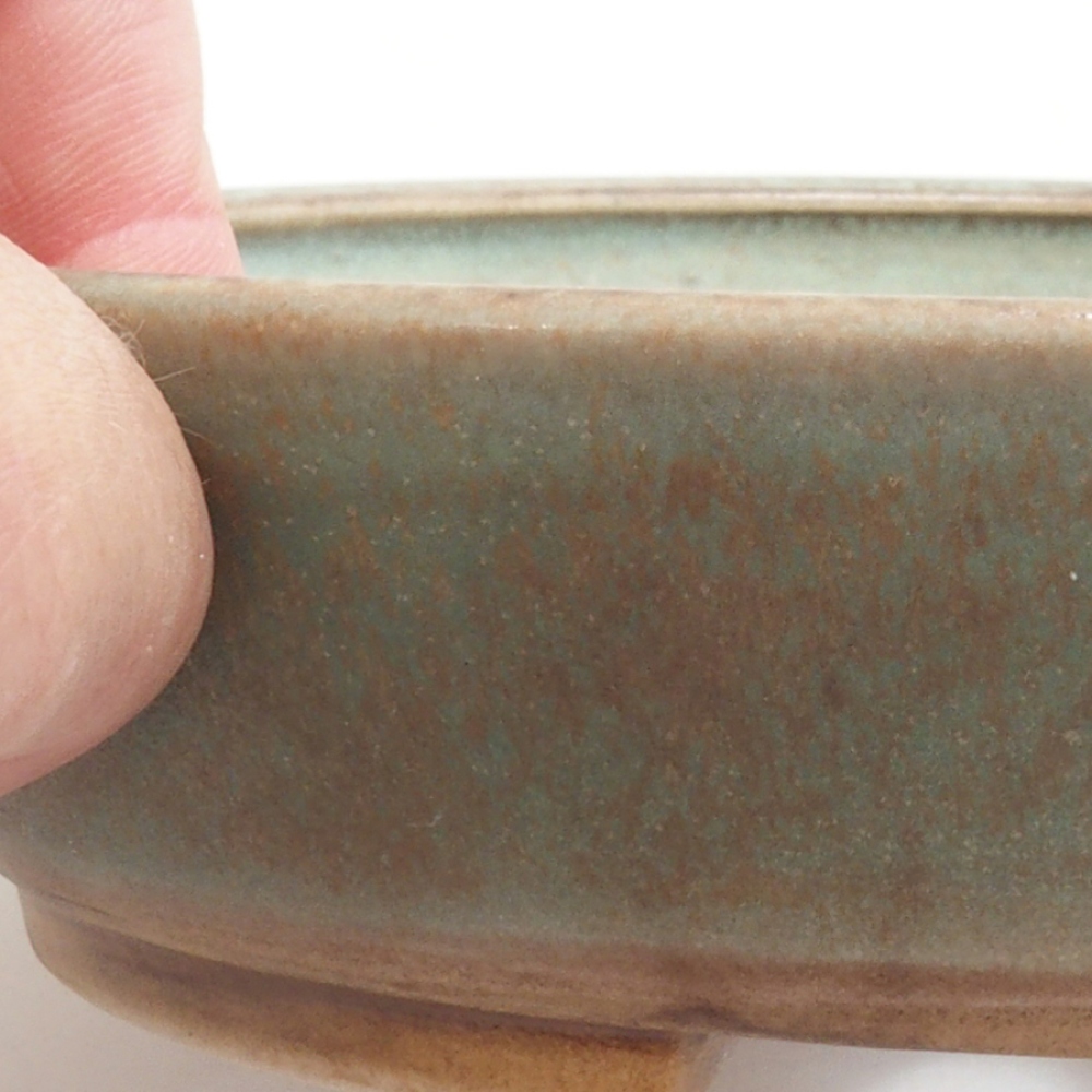 Cuenco bonsái de cerámica 10 x 8,5 x 4 cm, marrón