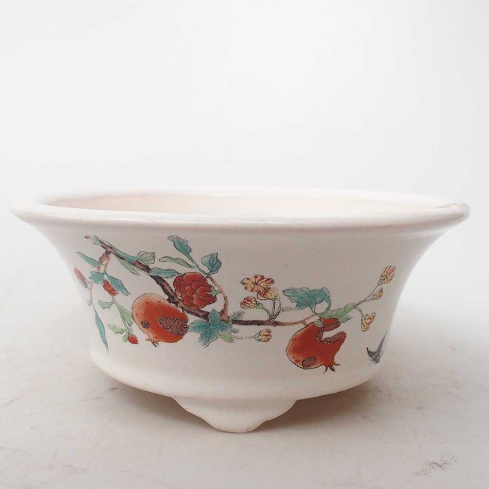 Cuenco bonsái de cerámica 13 x 13 x 6 cm, color blanco