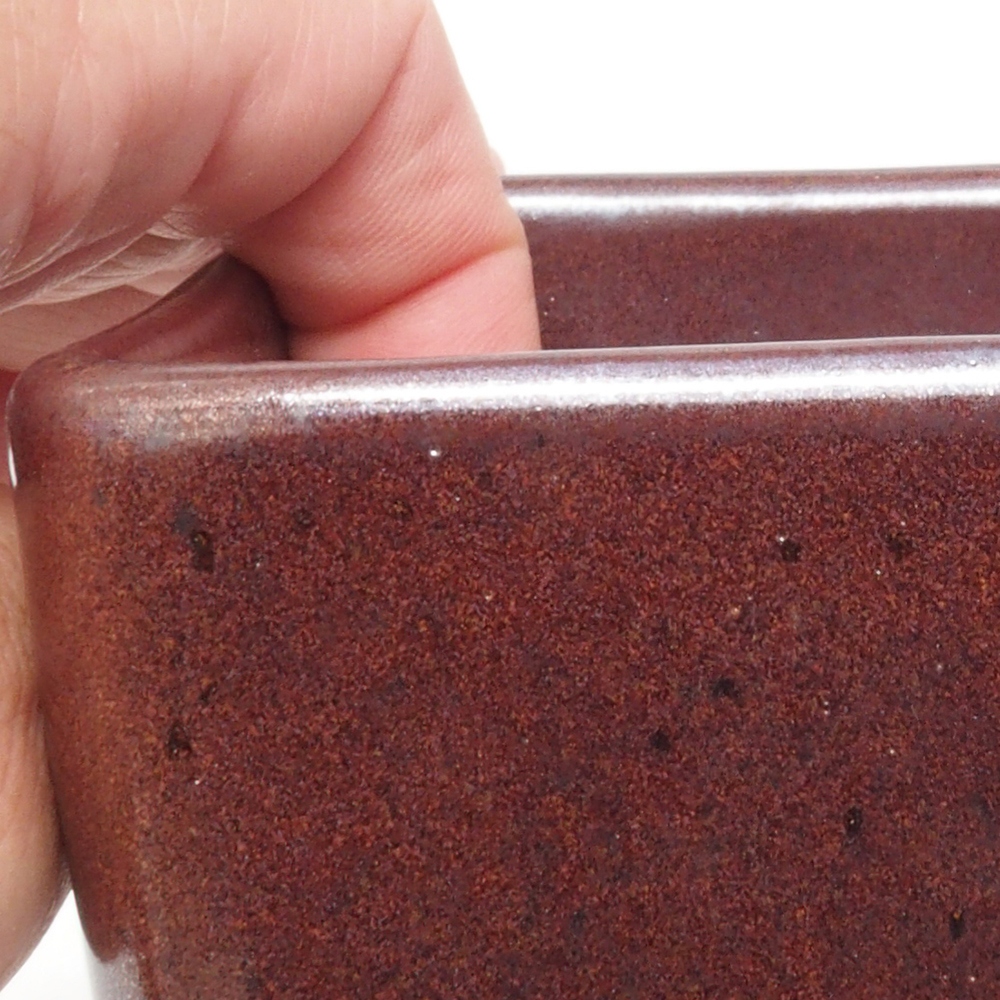 Cuenco bonsái de cerámica 8,5 x 8,5 x 11 cm, marrón