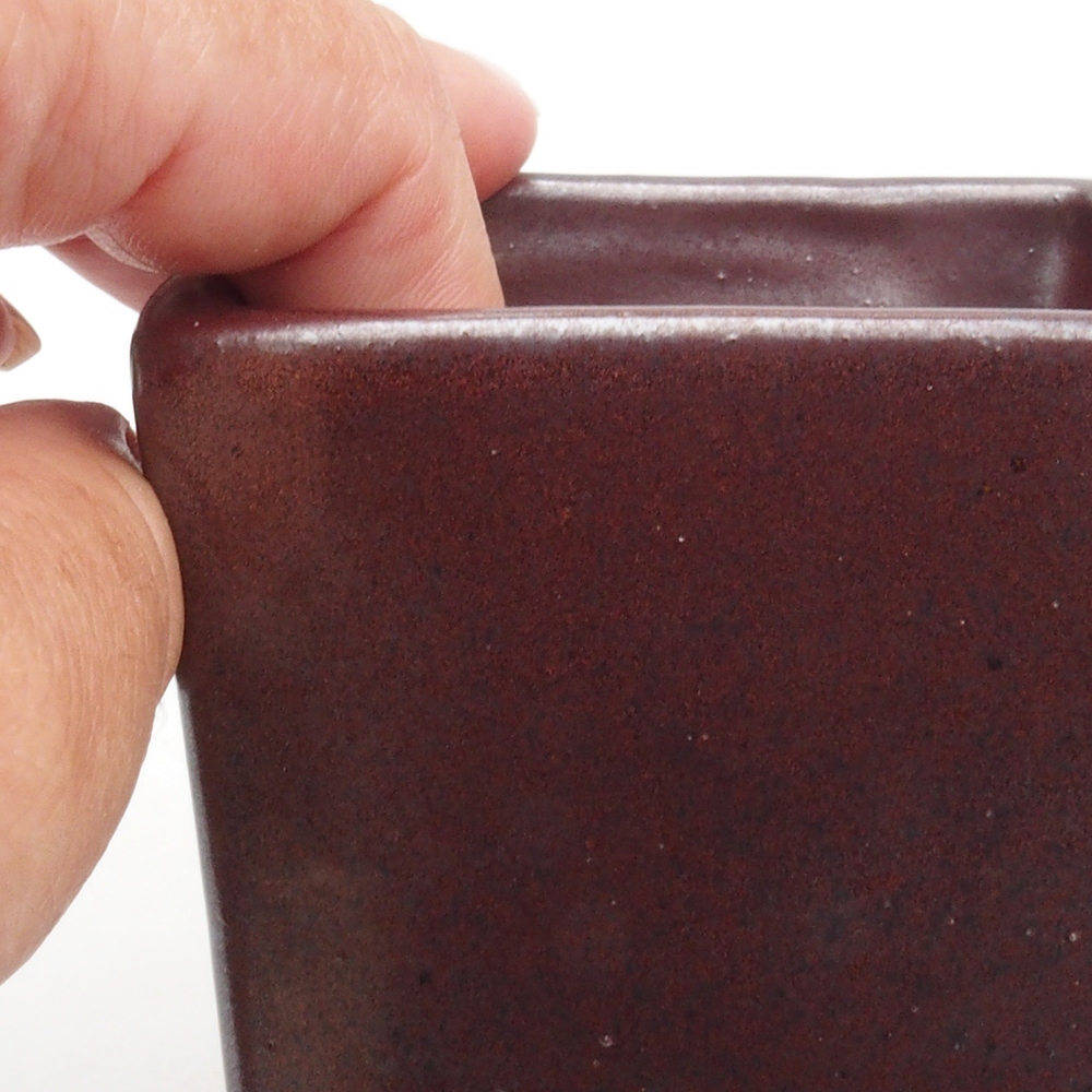 Cuenco bonsái de cerámica 7,5 x 7,5 x 9,5 cm, marrón