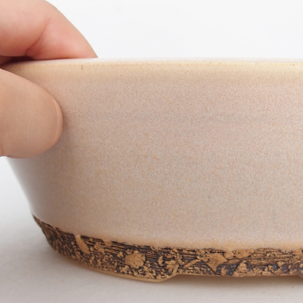 Cuenco bonsái de cerámica 22 x 22 x 7,5 cm, color beige