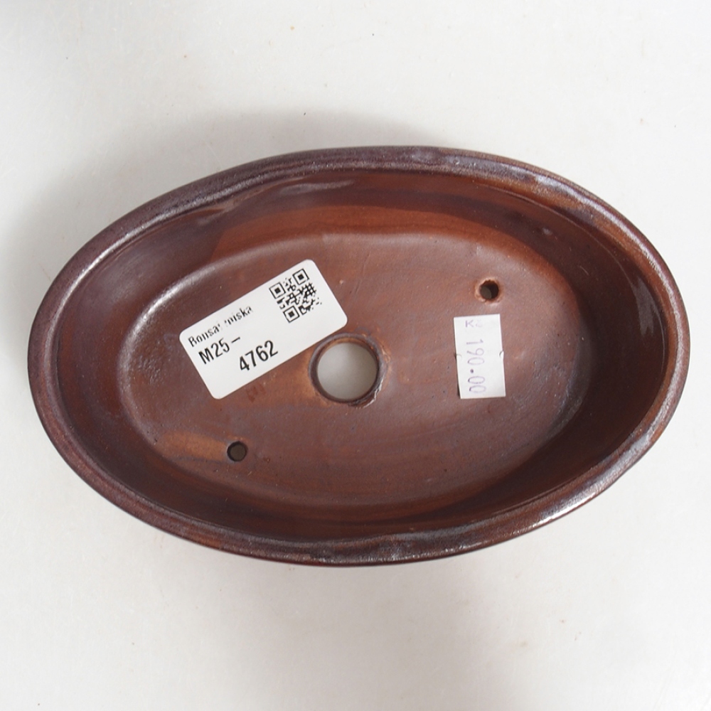 Cuenco bonsái de cerámica 15 x 9,5 x 4 cm, marrón