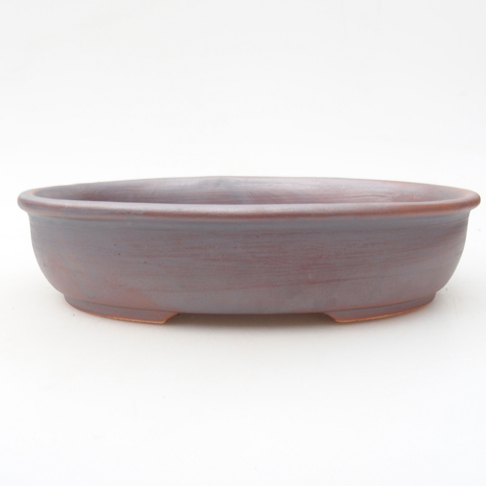 Cuenco bonsái de cerámica 22 x 17 x 5 cm, color metálico