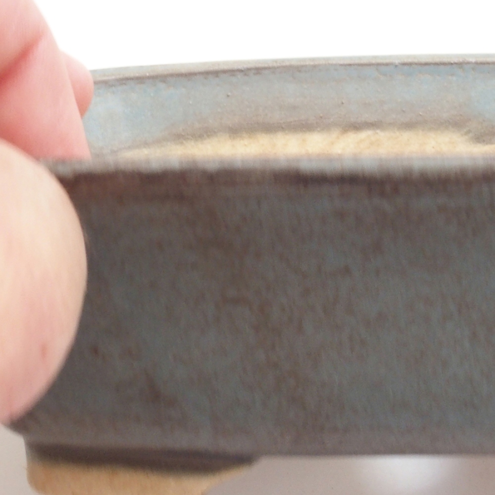 Cuenco bonsái de cerámica 10 x 8,5 x 4 cm, marrón