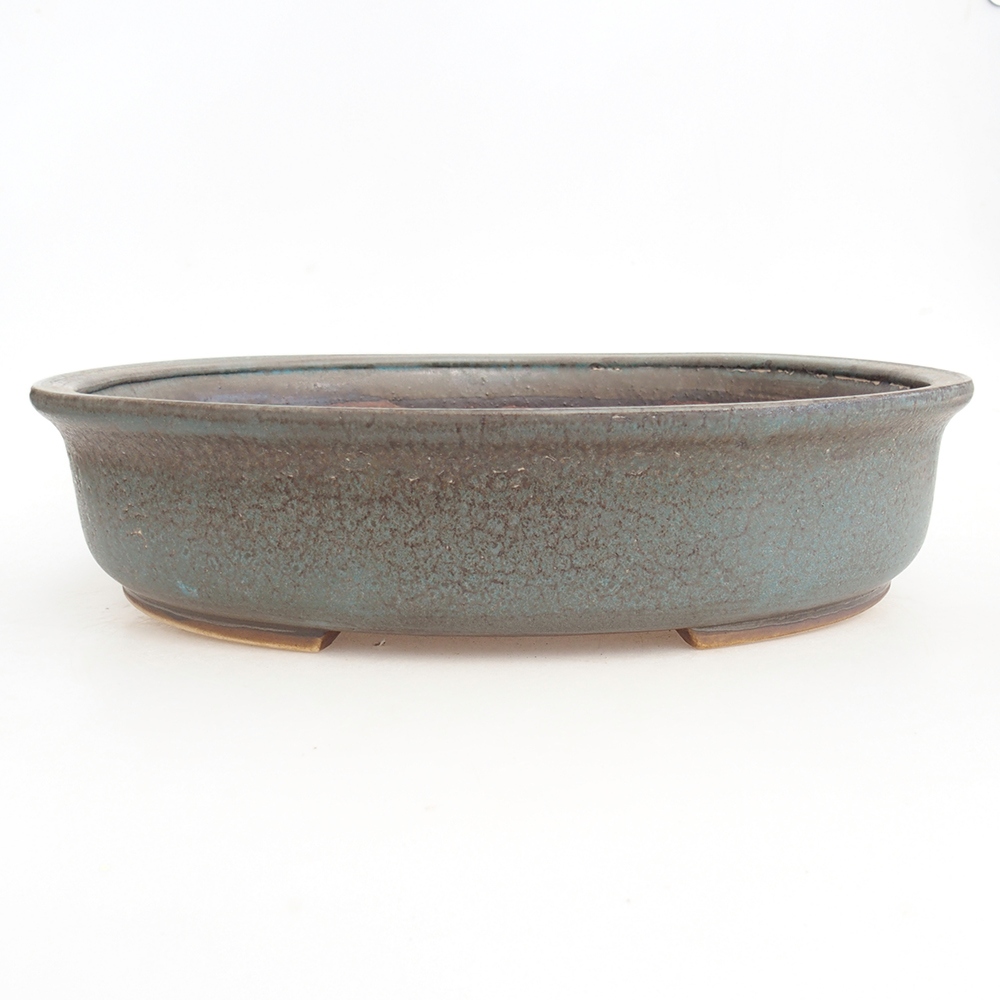 Cuenco bonsái de cerámica 32,5 x 28 x 7,5 cm, color azul