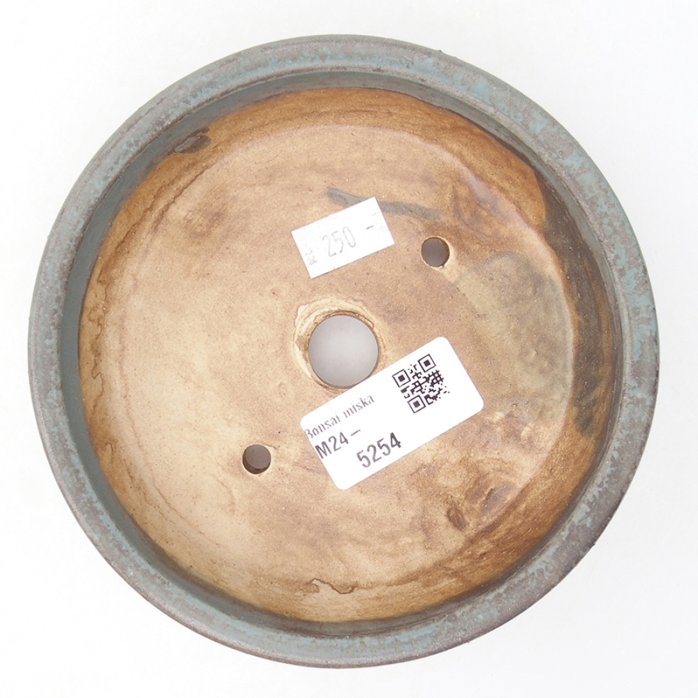 Cuenco bonsái de cerámica 13,5 x 13,5 x 4 cm, color azul