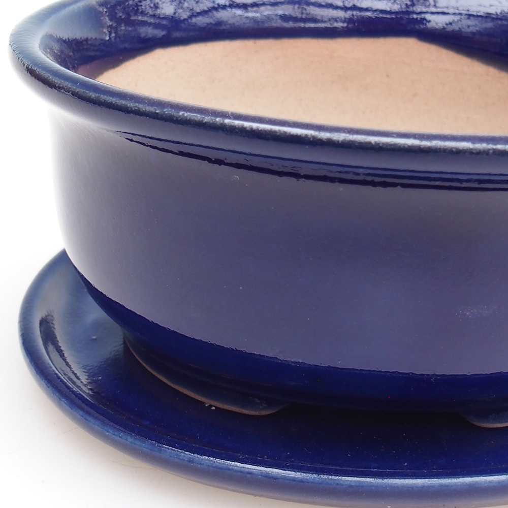 Cuenco bonsái + platillo H11 - 11,5 x 10 x 4 cm - verde