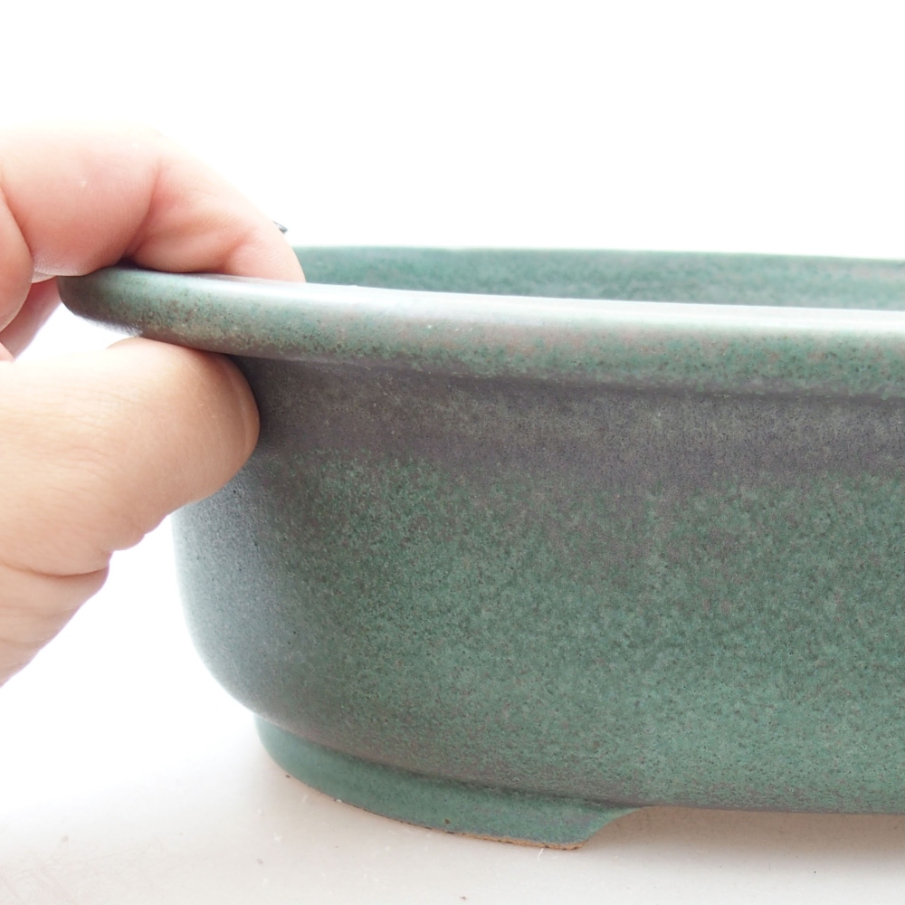 Cuenco bonsái de cerámica 26 x 22 x 8 cm, verde