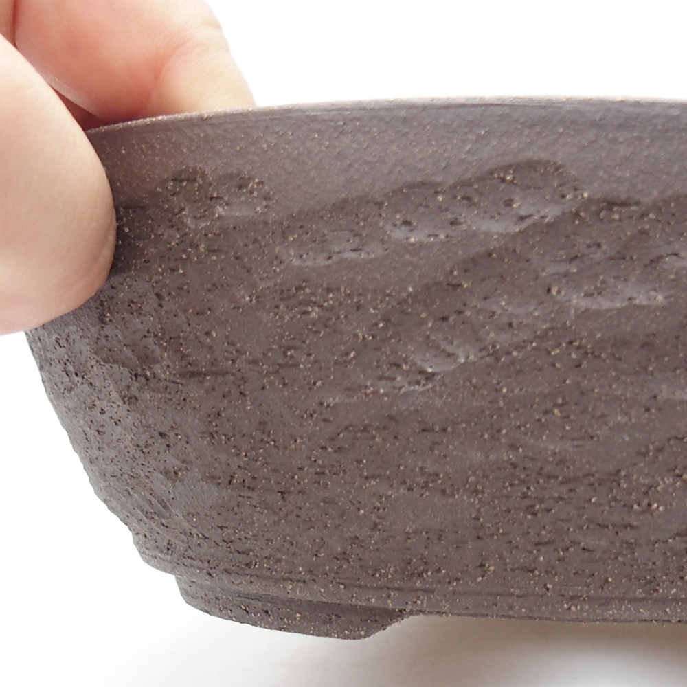 Cuenco bonsái de cerámica 18,5 x 18,5 x 6 cm, marrón