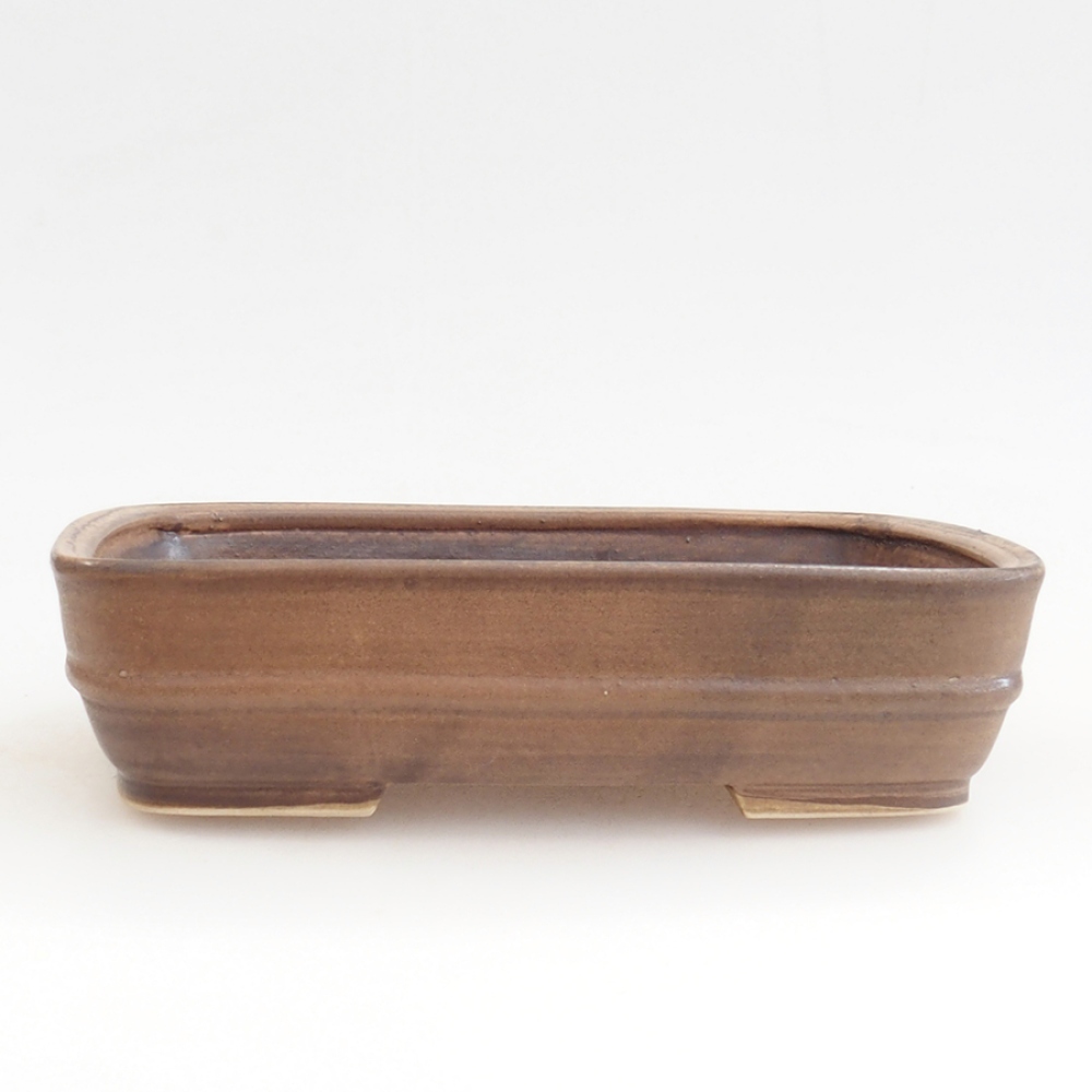 Cuenco bonsái de cerámica 21,5 x 17,5 x 5,5 cm, marrón
