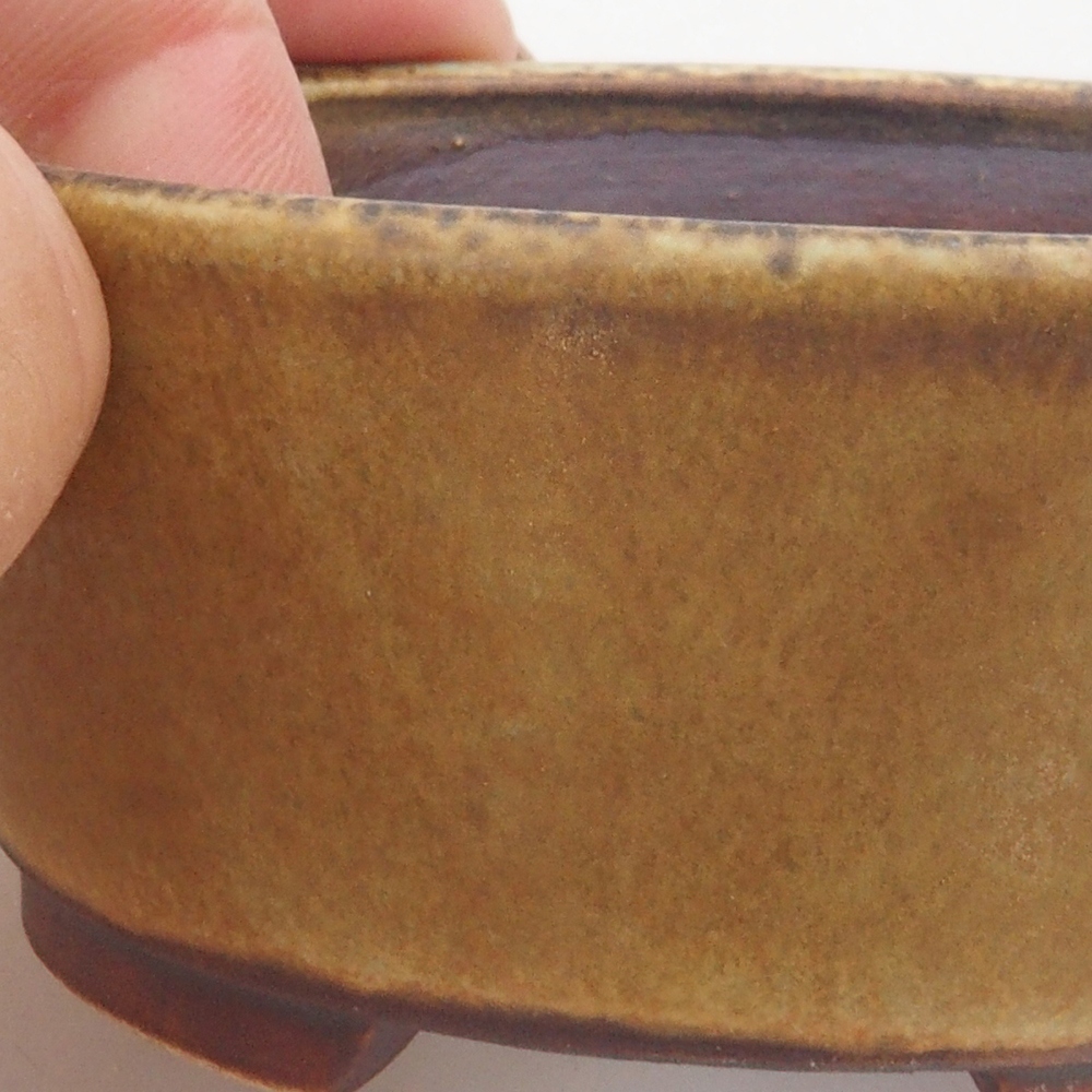 Cuenco bonsái de cerámica 10 x 8,5 x 4 cm, marrón
