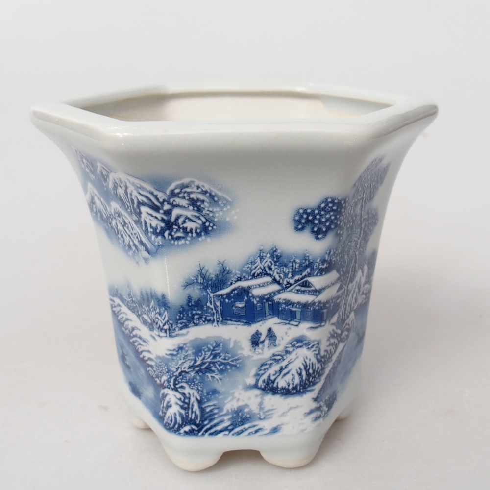 Cuenco bonsái de cerámica 10 x 9 x 9 cm, color blanco