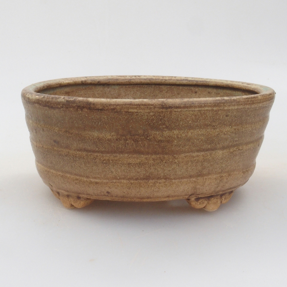Cuenco bonsái de cerámica 10 x 8,5 x 4 cm, marrón