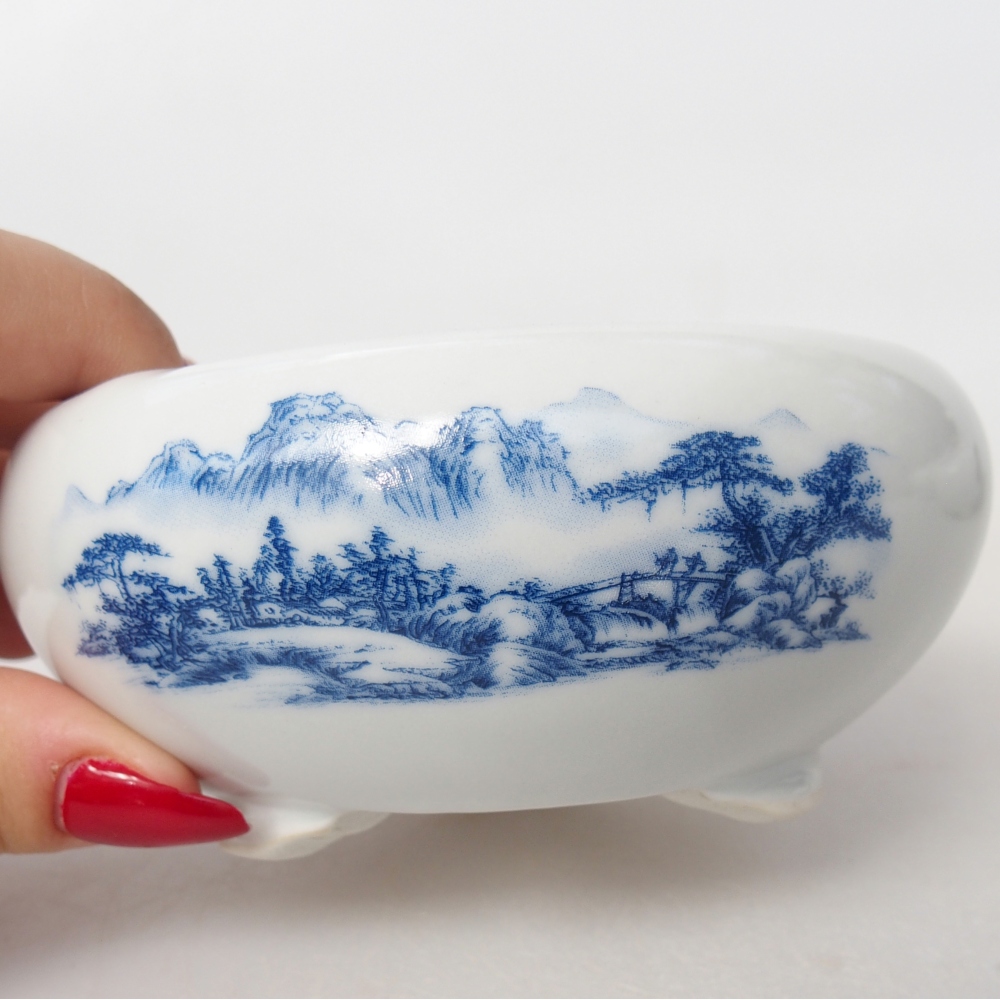 Cuenco bonsái de cerámica 10 x 10 x 5 cm, color blanco