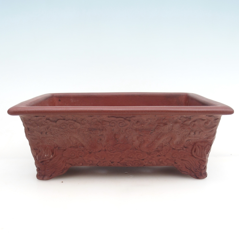 Cuenco bonsái de cerámica 25,5 x 18,5 x 9 cm, marrón