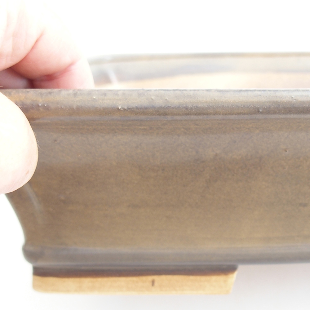 Cuenco bonsái de cerámica 29,5 x 25 x 7,5 cm, marrón