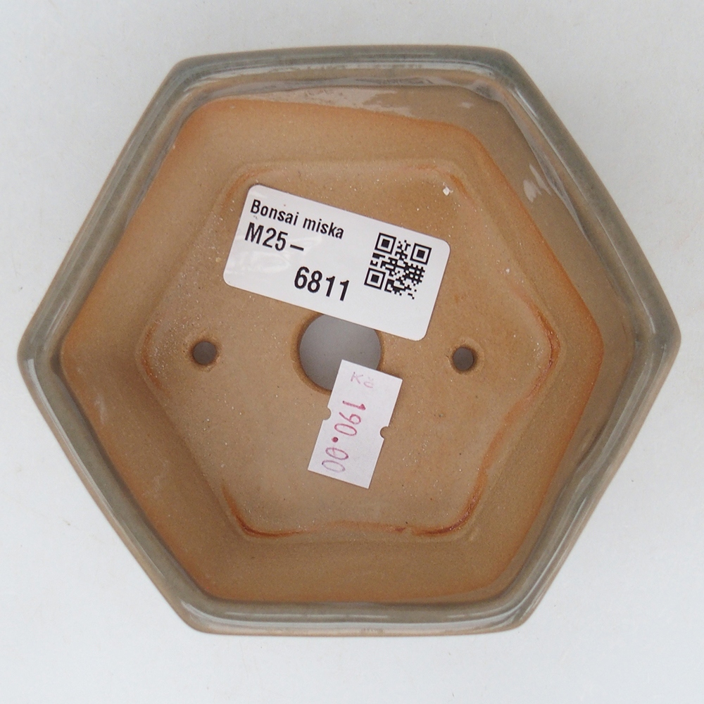 Cuenco bonsái de cerámica 10,5 x 9,5 x 5 cm, gris