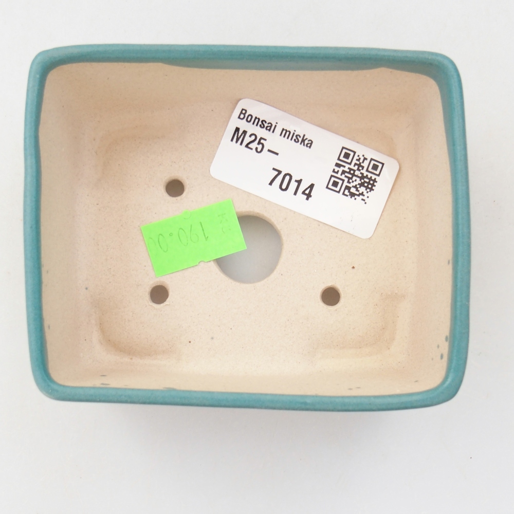 Cuenco bonsái de cerámica 8,5 x 7 x 3,5 cm, color azul