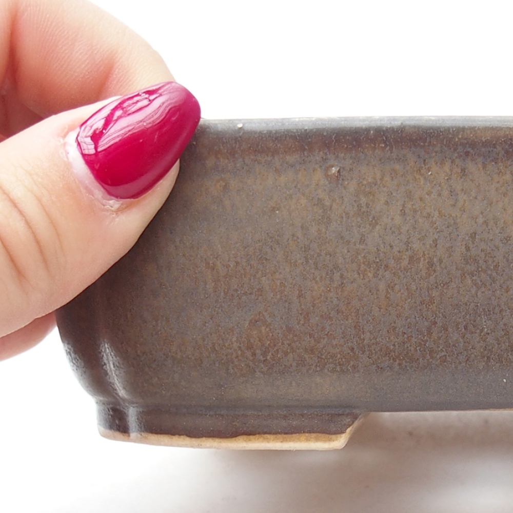 Cuenco bonsái de cerámica 13,5 x 12 x 4 cm, marrón