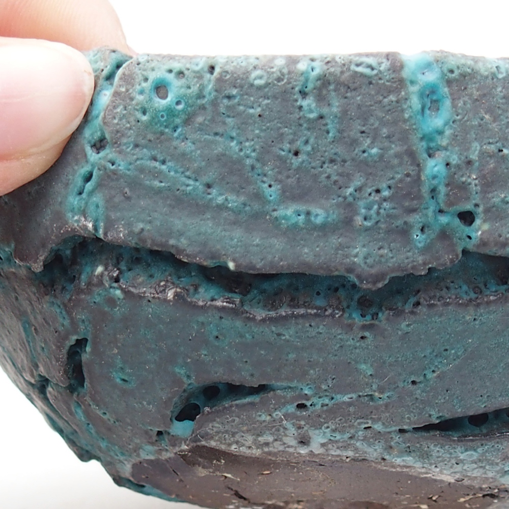 Concha de cerámica 9 x 9 x 5 cm , color azul