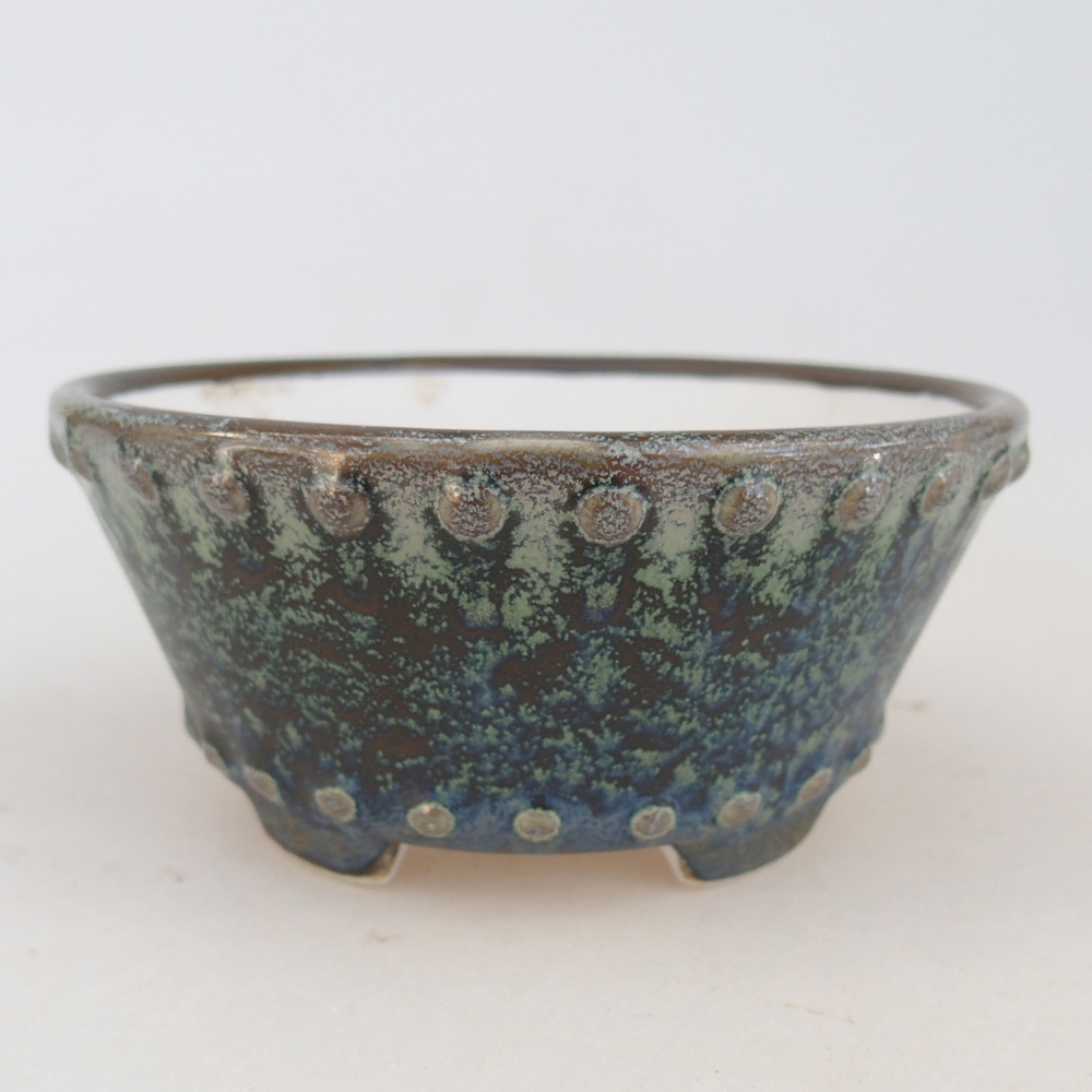 Cuenco bonsái de cerámica 10,5 x 10,5 x 5 cm, verde