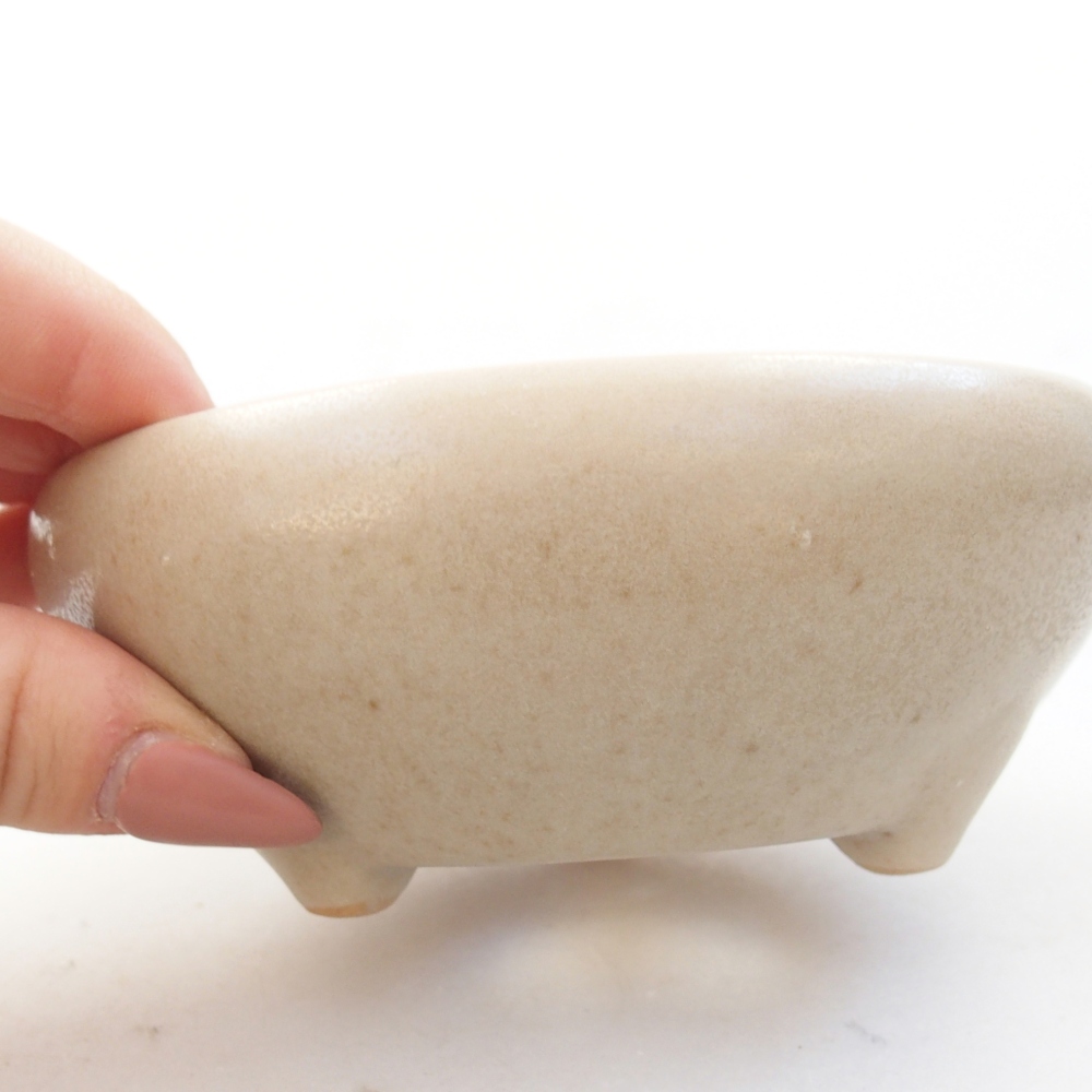 Cuenco bonsái de cerámica 10 x 10 x 5 cm, color beige