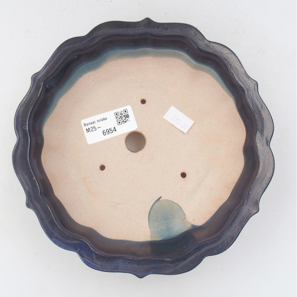 Cuenco bonsái de cerámica 19 x 19 x 5 cm, color azul