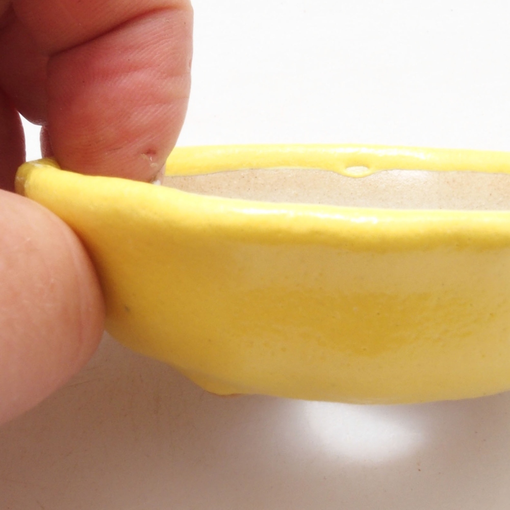 Cuenco bonsái de cerámica 7 x 7 x 2 cm, amarillo