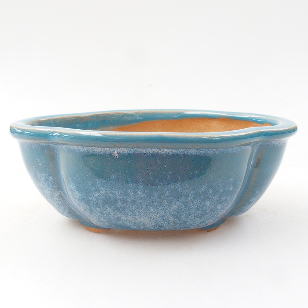Cuenco bonsái de cerámica 12,5 x 10 x 4,5 cm, color azul