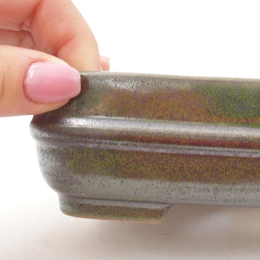 Cuenco bonsái de cerámica 14 x 12,5 x 4,5 cm, verde