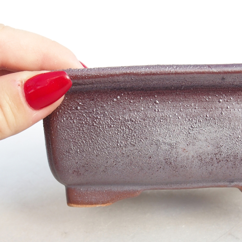 Cuenco bonsái de cerámica 12 x 9,5 x 5 cm, color metálico