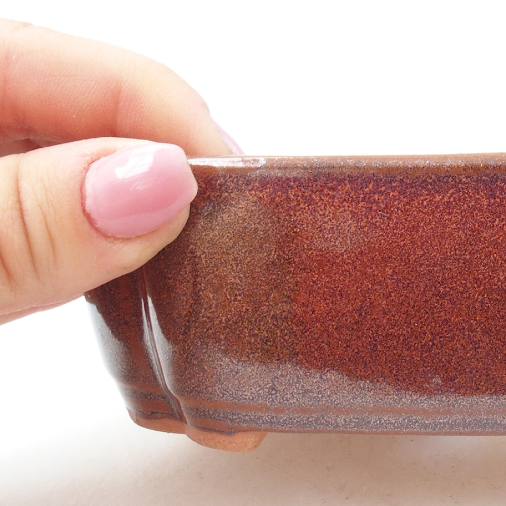 Cuenco bonsái de cerámica 15 x 11,5 x 4,5 cm, marrón