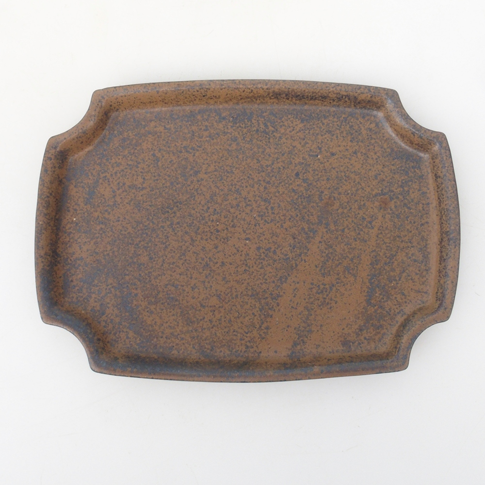 Cuenco bonsái + platillo H03 - 16,5 x 12 x 4,5 cm - marrón