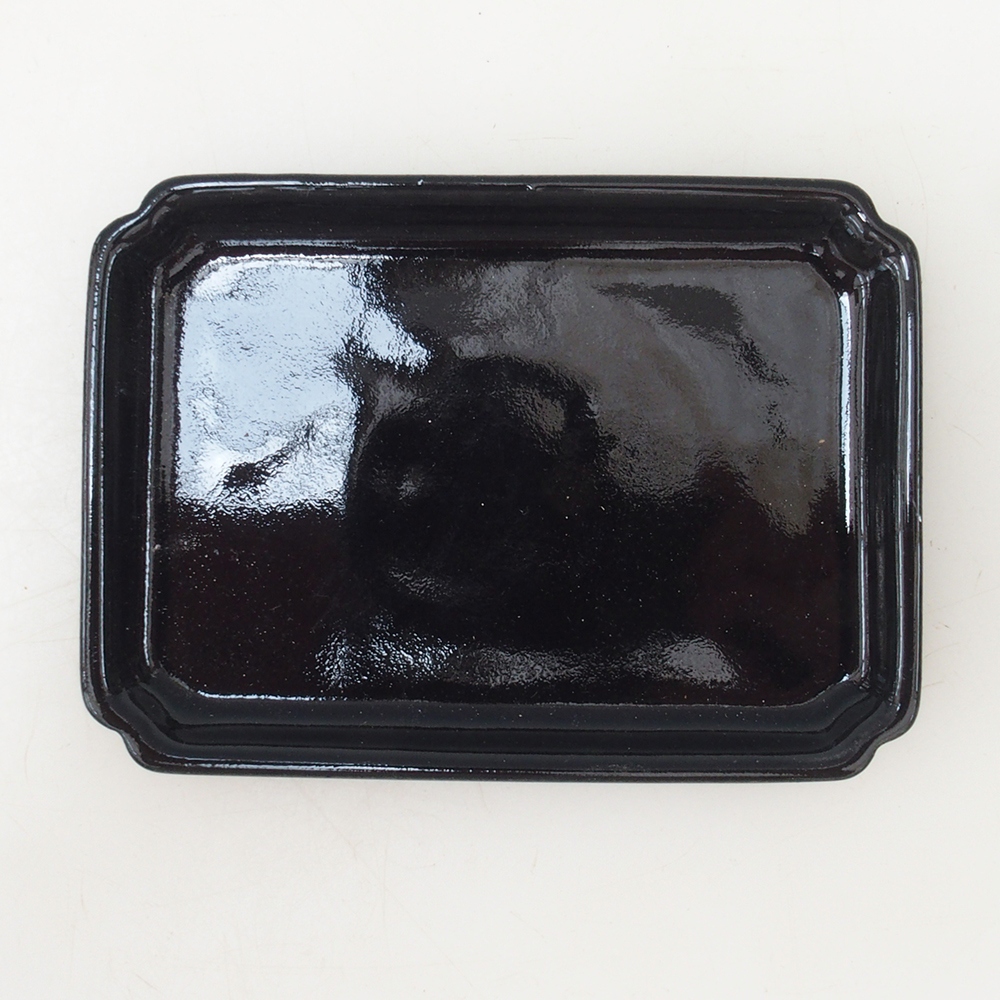 Bandeja rectangular para bonsáis D5-S - 11,5 x 8,5 x 1 cm - negra