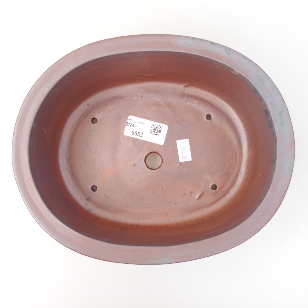 Cuenco bonsái de cerámica 23 x 19 x 8 cm, color metálico