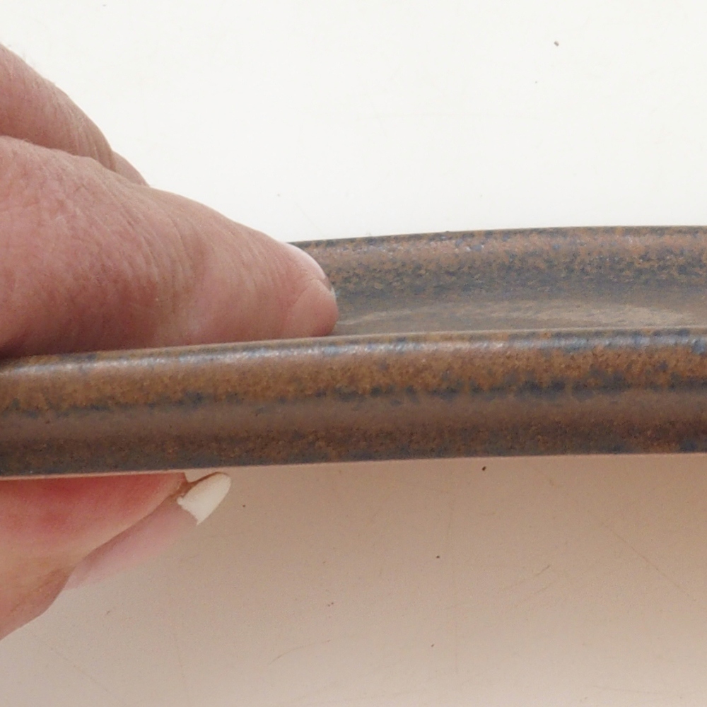 Bandeja rectangular para bonsái D5-M - 12,5 x 10,5 x 1 cm - marrón