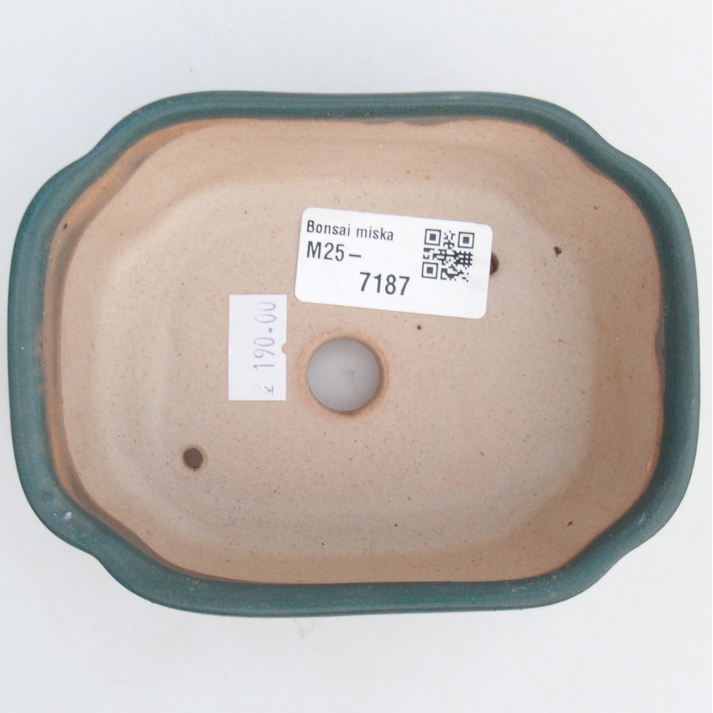 Cuenco bonsái de cerámica 12,5 x 9,5 x 4,5 cm, color azul