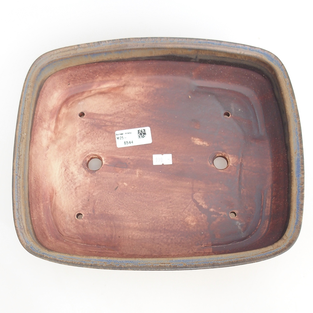 Cuenco bonsái de cerámica 29,5 x 25 x 7 cm, color azul