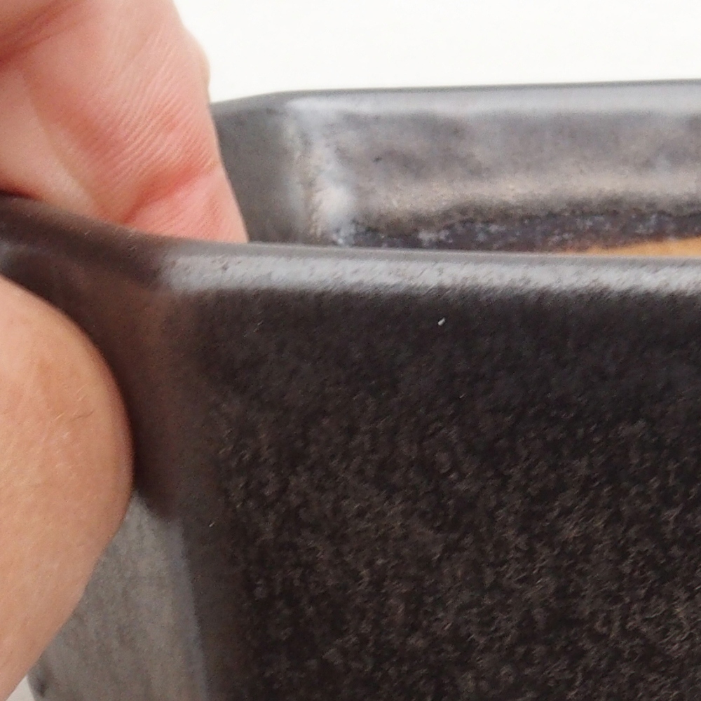 Cuenco bonsái de cerámica 9,5 x 9 x 4,5 cm, color metálico