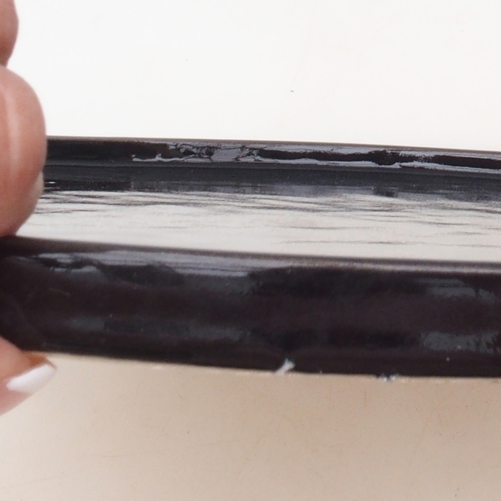 Consola redonda para bonsái D7-L - 28 x 28 x 1,5 cm - negra