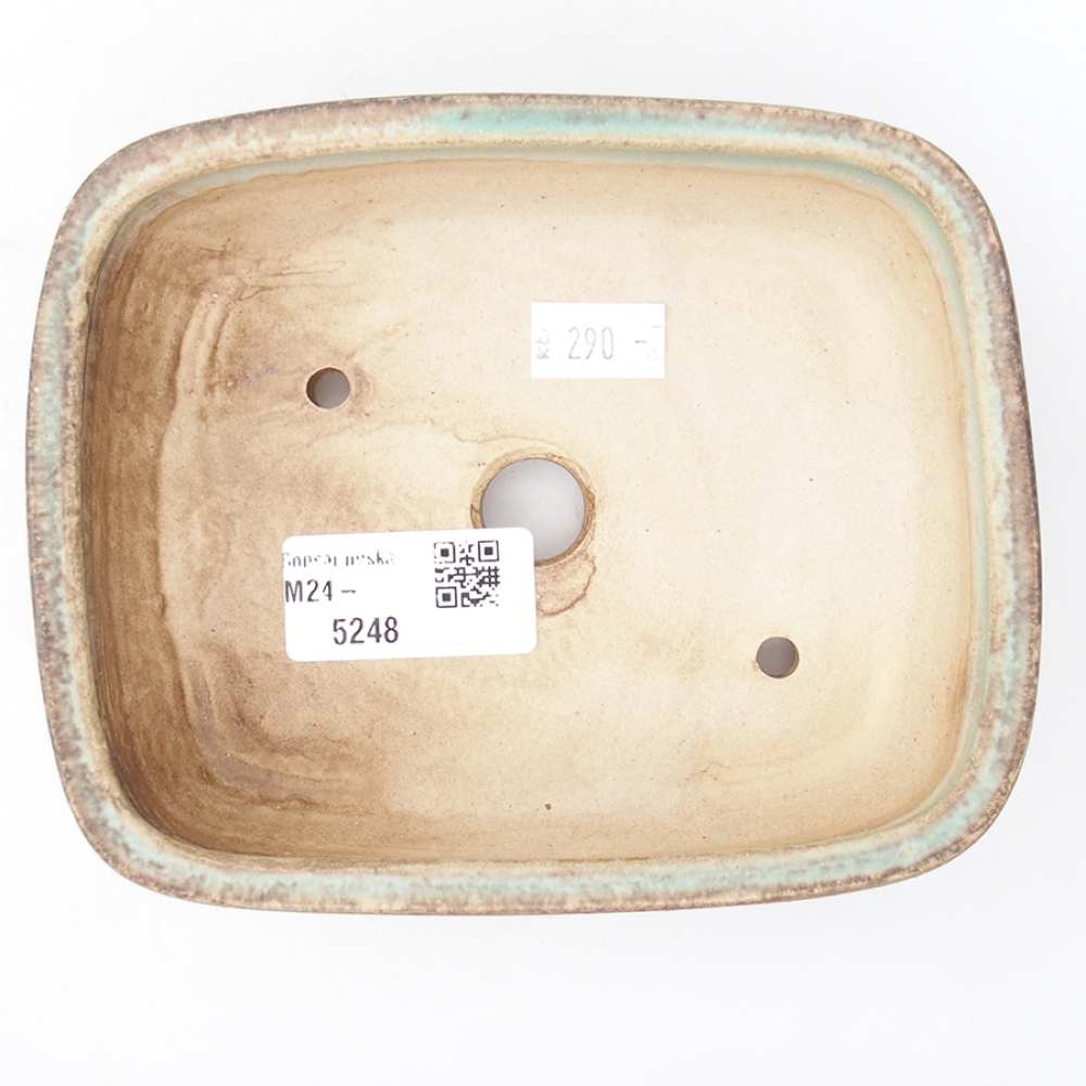 Cuenco bonsái de cerámica 14,5 x 11,5 x 4 cm, verde