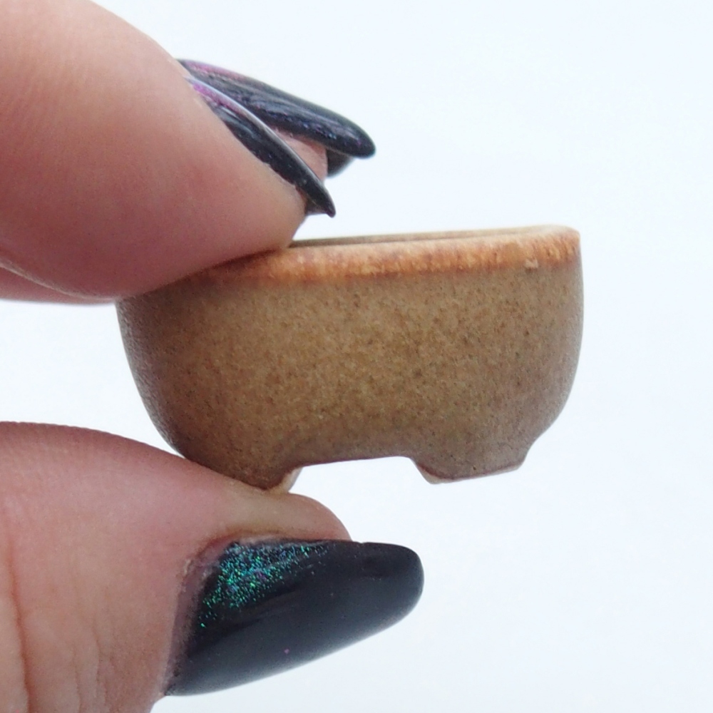 Cuenco mini bonsái 2,5 x 2 x 1,5 cm, marrón