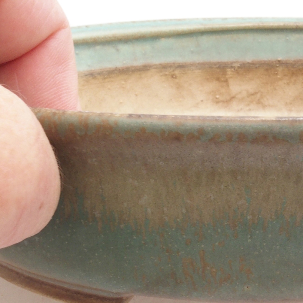 Cuenco bonsái de cerámica 10 x 8,5 x 4 cm, marrón