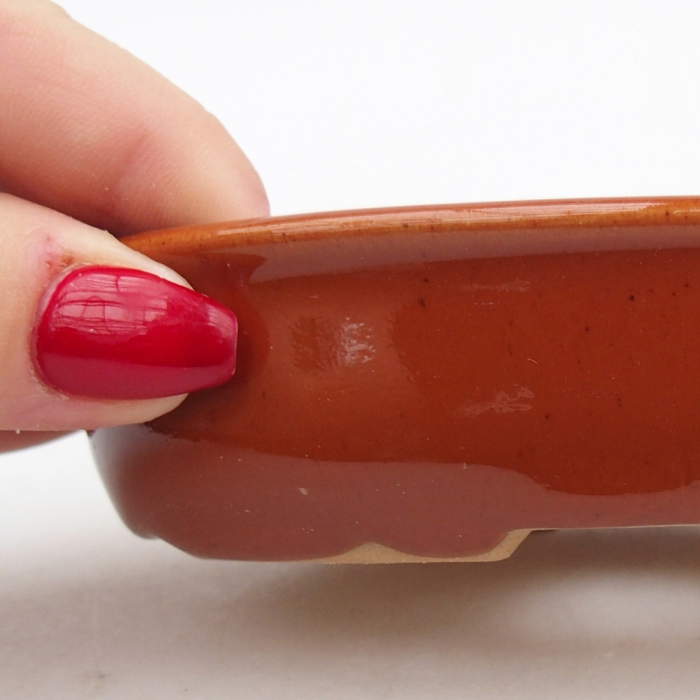 Cuenco bonsái de cerámica 12 x 8,5 x 3 cm, marrón