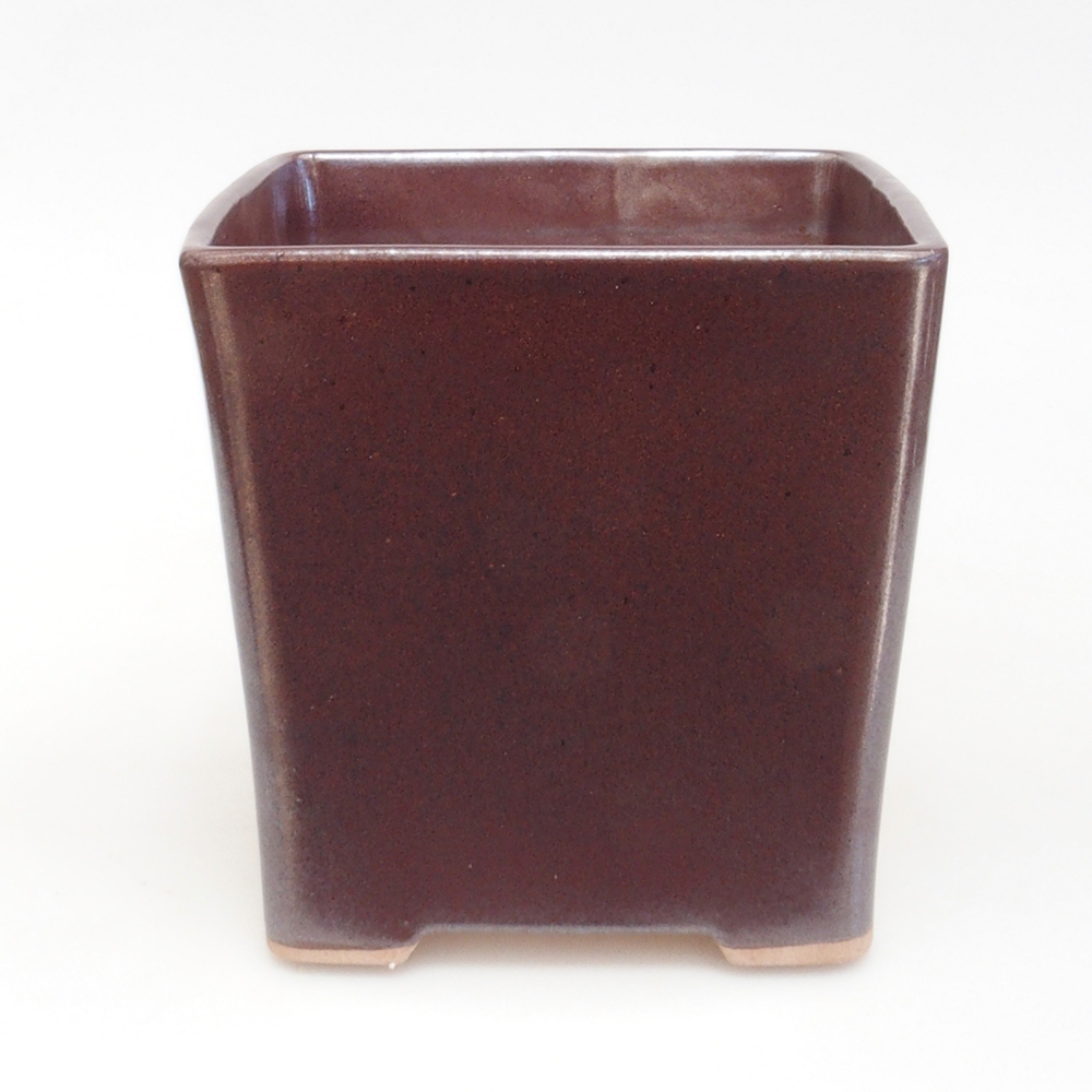 Cuenco bonsái de cerámica 13,5 x 13,5 x 13,5 cm, marrón