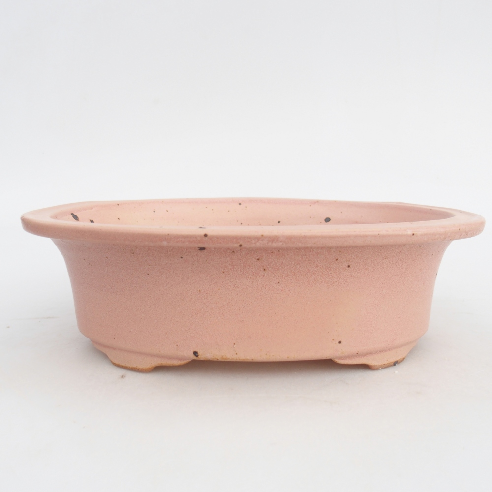 Cuenco bonsái de cerámica 22,5 x 18,5 x 7 cm, rosa